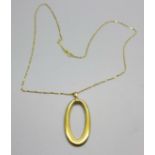 A Milor Italy 9ct gold pendant on a fine 9ct gold twist chain