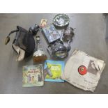 Assorted items; plated ware, books, china, a fencing mask etc. **PLEASE NOTE THIS LOT IS NOT