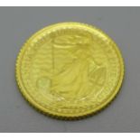 A 2021 gold coin, 1/10oz 999 fine gold