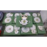 A collection of Royal Worcester The Wild Flowers of Britain wedding teawares, six setting with tea