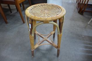 An Italian bamboo and wicker stool