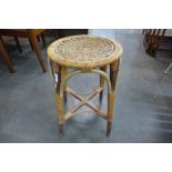 An Italian bamboo and wicker stool