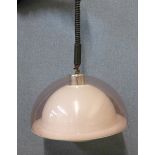 A vintage Robert Walsh pink perspex pendant ceiling light, circa 1970's