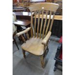 A Victorian elm and beech farmhouse chair