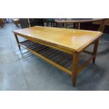 A teak rectangular coffee table