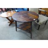 An George III style oak cricket table