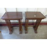 A pair of Edward VII mahogany nests of quartetto tables