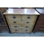 An Edward VII ash chest of drawers