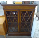 An Edward VII inlaid mahogany two door bookcase