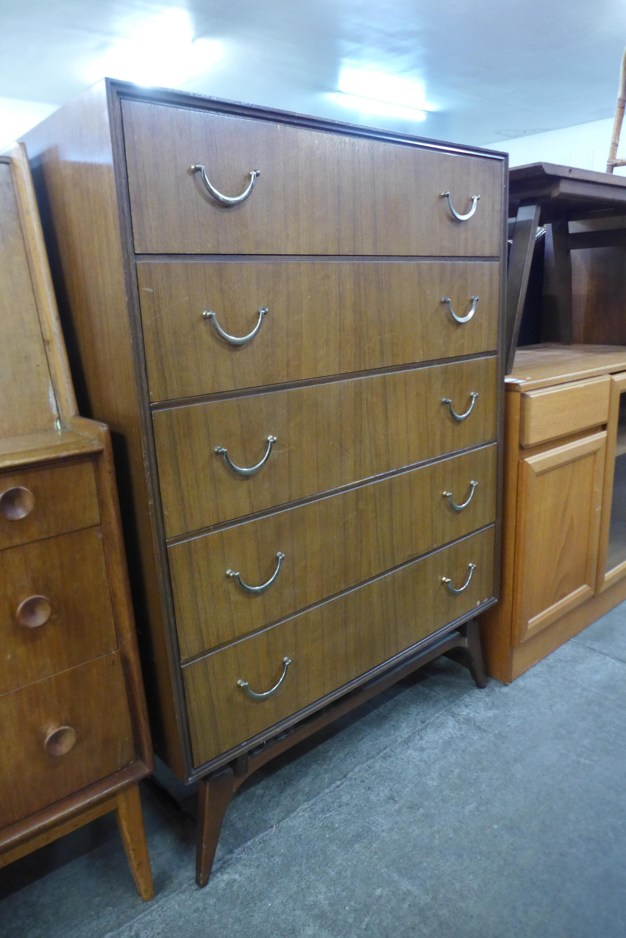 A Meredew afromosia chest of drawers