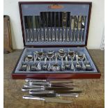 A cased Cooper Ludlam stainless steel canteen of cutlery