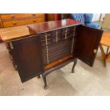 A Regency style mahogany collectors cabinet, with 48 baize lined drawers, H 96cm, W 70cm and D 34cm