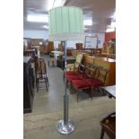 An Art Deco chrome floor standing lamp