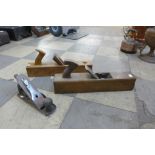 Three vintage woodworking planes