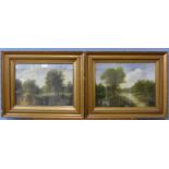 L.M. Higgins (19th Century), pair of rural landscapes, oil on canvas, dated 1863, framed