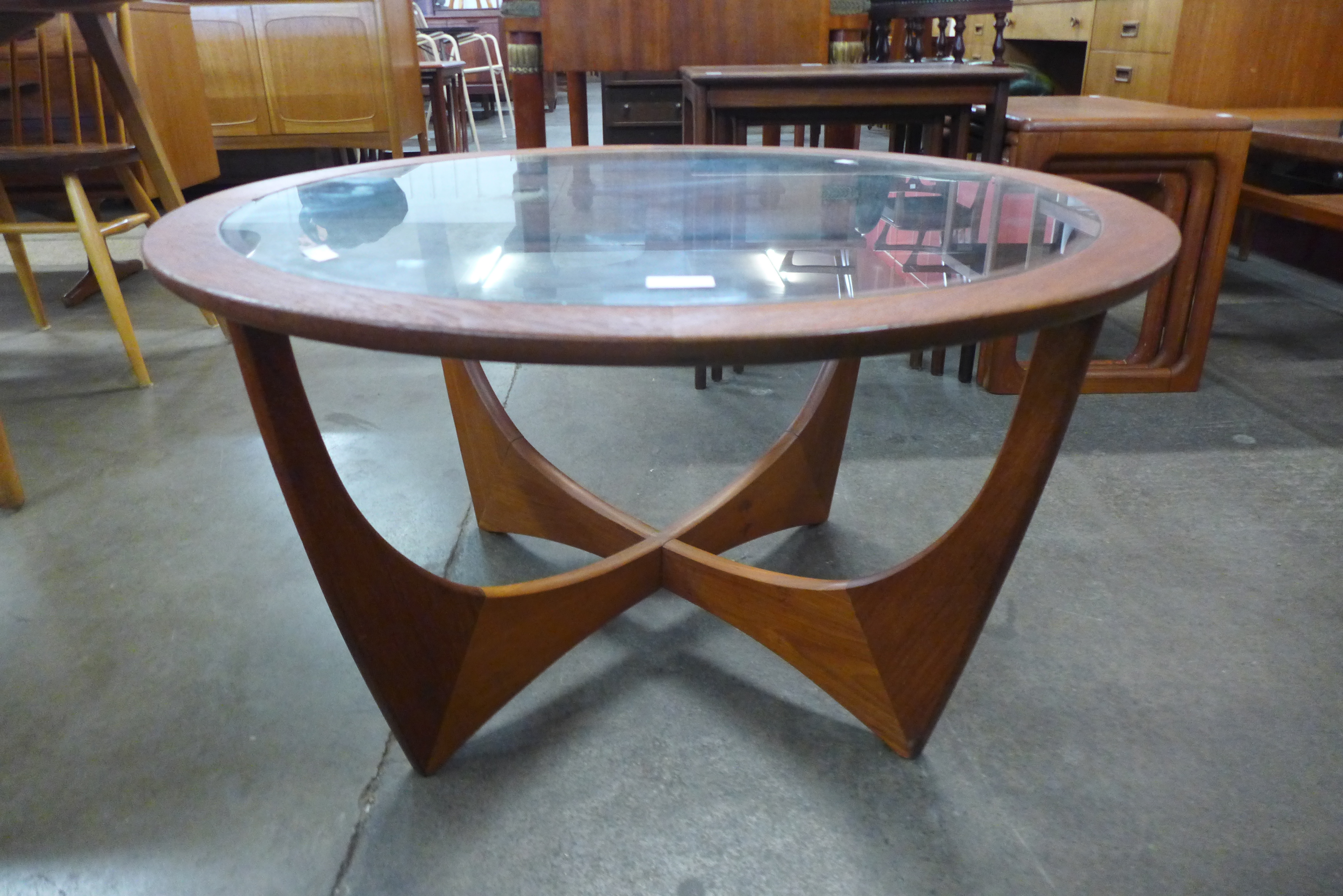 A G-Plan Astro teak and glass topped circular coffee table - Image 2 of 2