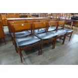 A set of eight teak dining chairs