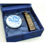 A Chinese hardstone seal, boxed