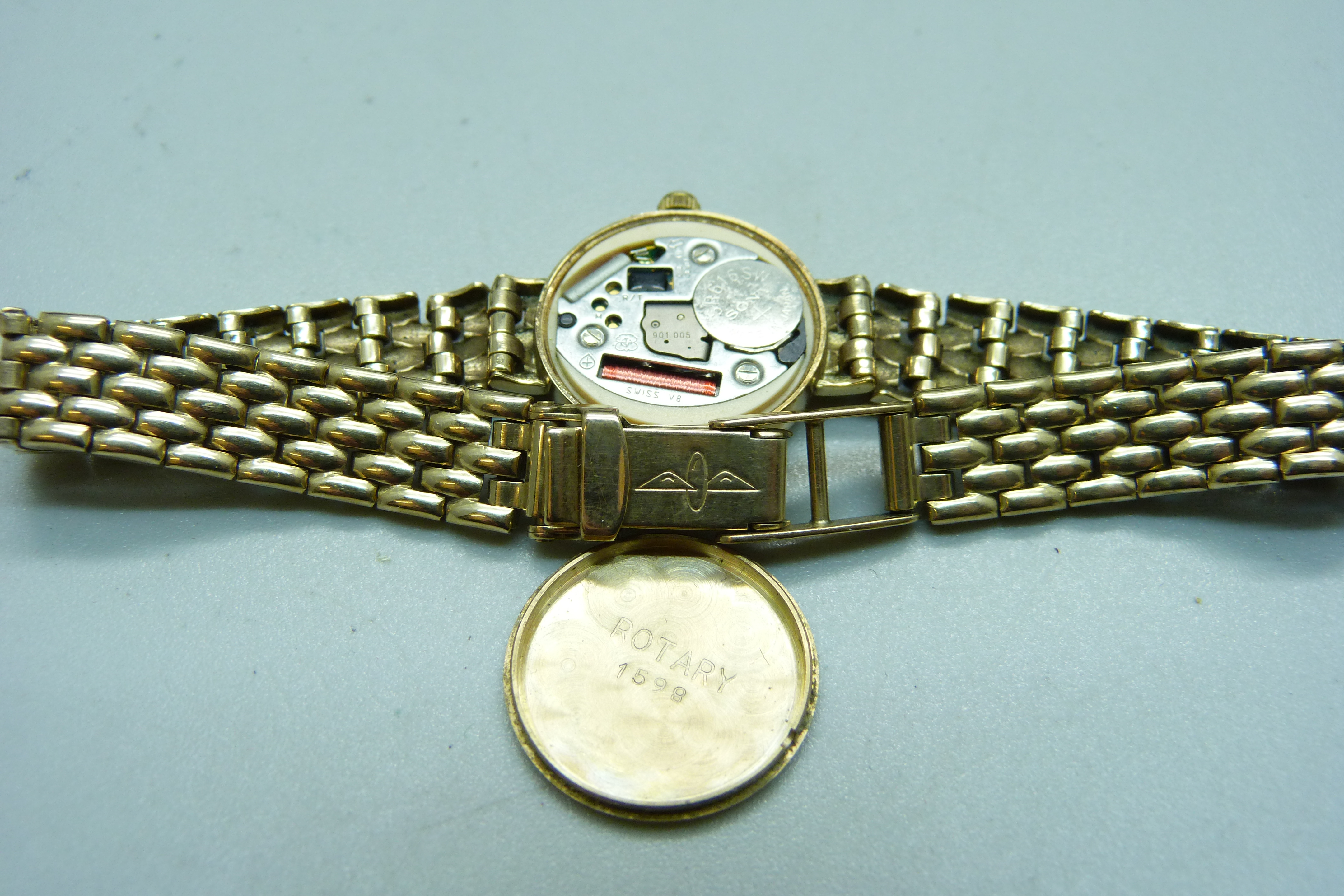 A lady's 9ct gold Rotary wristwatch, boxed, gross weight 17.3g - Image 7 of 9