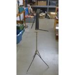 A folding metal music stand