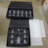 A cased set of six Argyle crystal wine glasses and a wishing set with decanter **PLEASE NOTE THIS