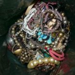 A bag of costume jewellery