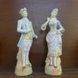 A pair of continental bisque figures, 32.5cm