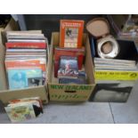 A box of books and a box and case of LP records **PLEASE NOTE THIS LOT IS NOT ELIGIBLE FOR POSTING