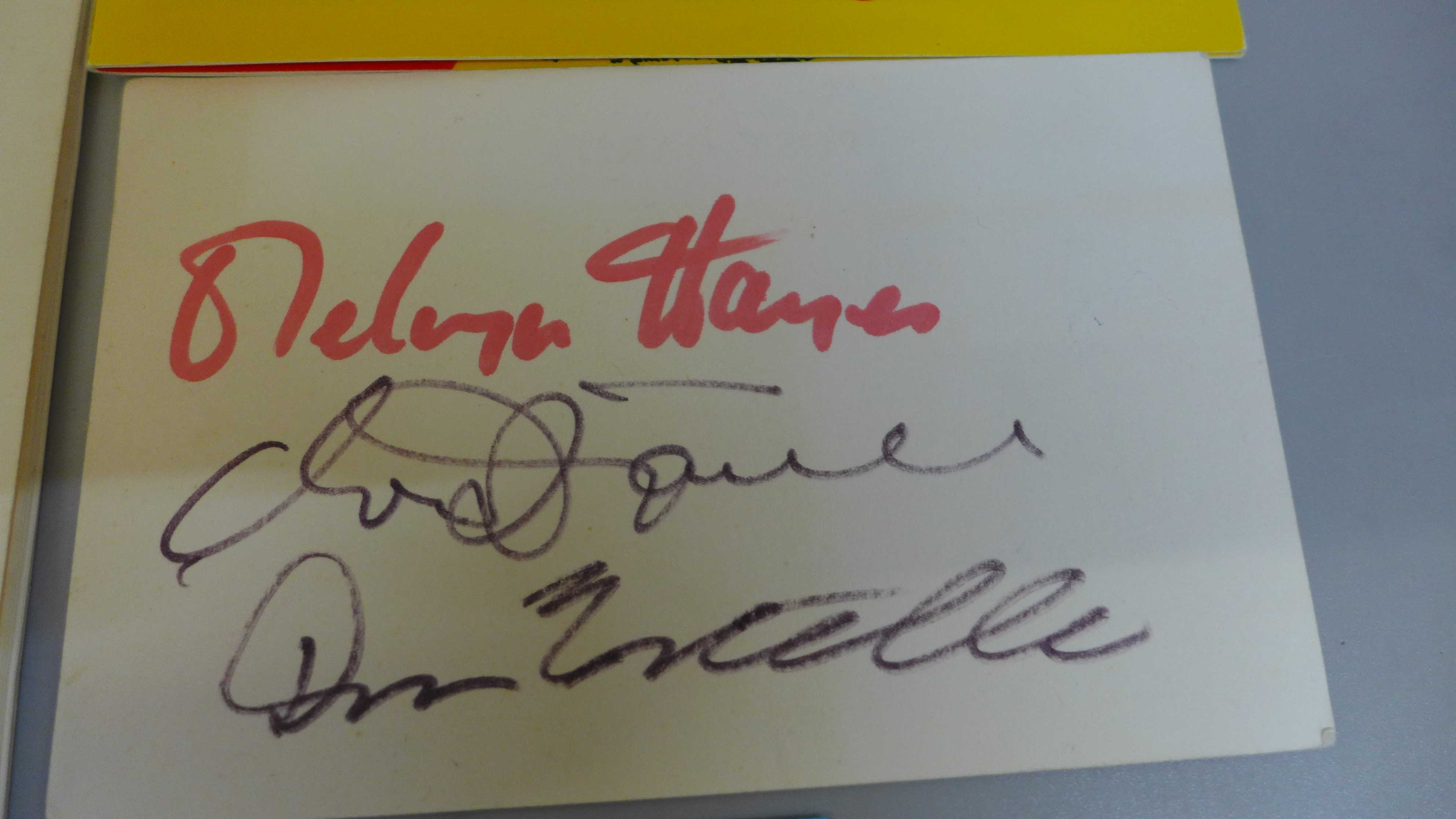 Signed/autographed programmes including Tony Curtis, Larry Adler, Carry Grayson, etc., and signed - Image 3 of 3