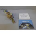 A Coalport limited edition British Birds Models Blue Tit, boxed, with certificate