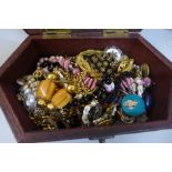 A box of vintage costume jewellery