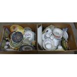 Two boxes of mixed china including Portmeirion **PLEASE NOTE THIS LOT IS NOT ELIGIBLE FOR POSTING