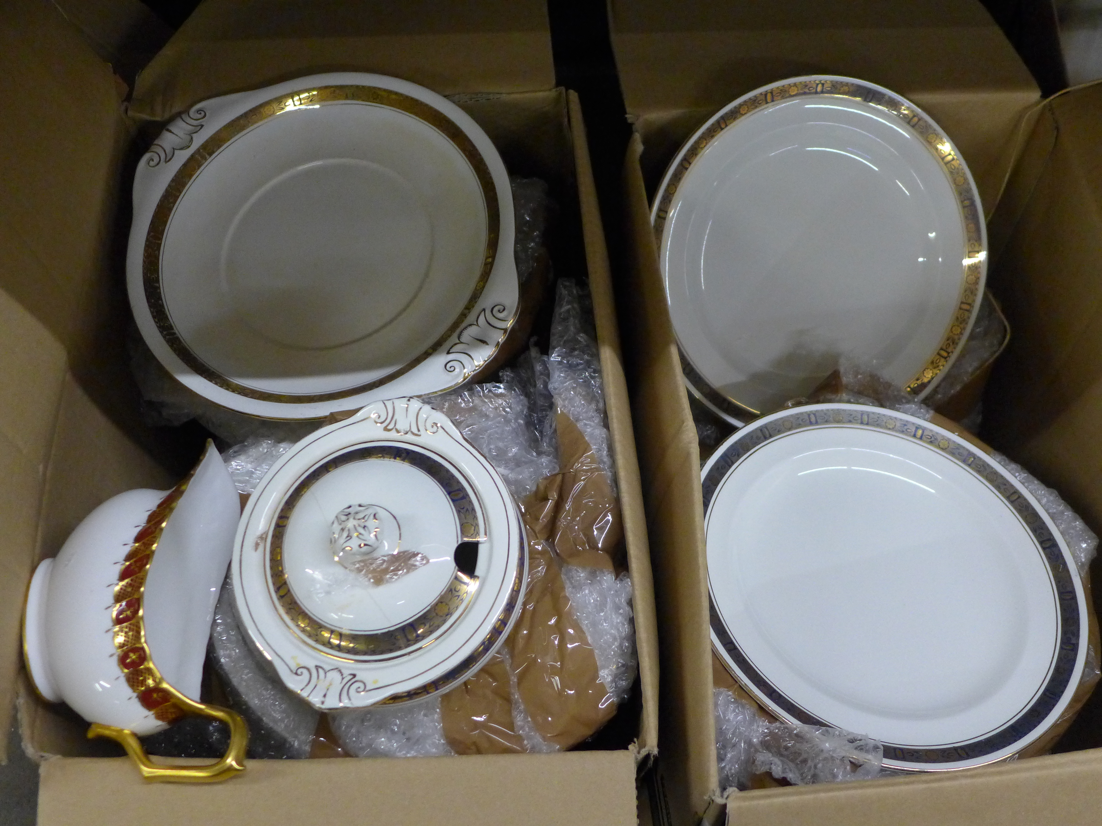 Two boxes of Burleigh Ware dinnerwares **PLEASE NOTE THIS LOT IS NOT ELIGIBLE FOR POSTING AND