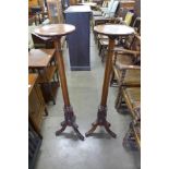 A pair of William IV style mahogany torcheres