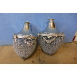 A pair of French Empire style pear shaped chandeliers