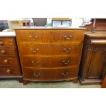 An Edward VII inlaid mahogany bow front chest of drawers