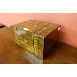 A Victorian inlaid walnut lady's fitted vanity box