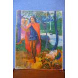 A Gaugin print, unframed