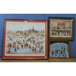 Three L.S. Lowry prints, framed