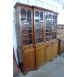 A Regency style mahogany breakfront library bookcase