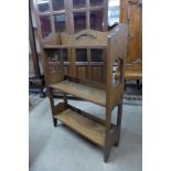A small Arts and Crafts beech open bookcase