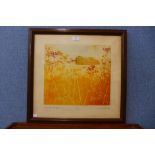 A signed Harry McArdle linited edition etching, Postwick, Norfolk, no. 27/56, dated 1979, framed