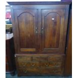 A George III oak and elm housekeeper's cupboard