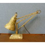 A Herbert Terry 7 Sons Ltd. mottled effect metal anglepoise desk lamp