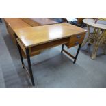 A Danish teak and black metal desk