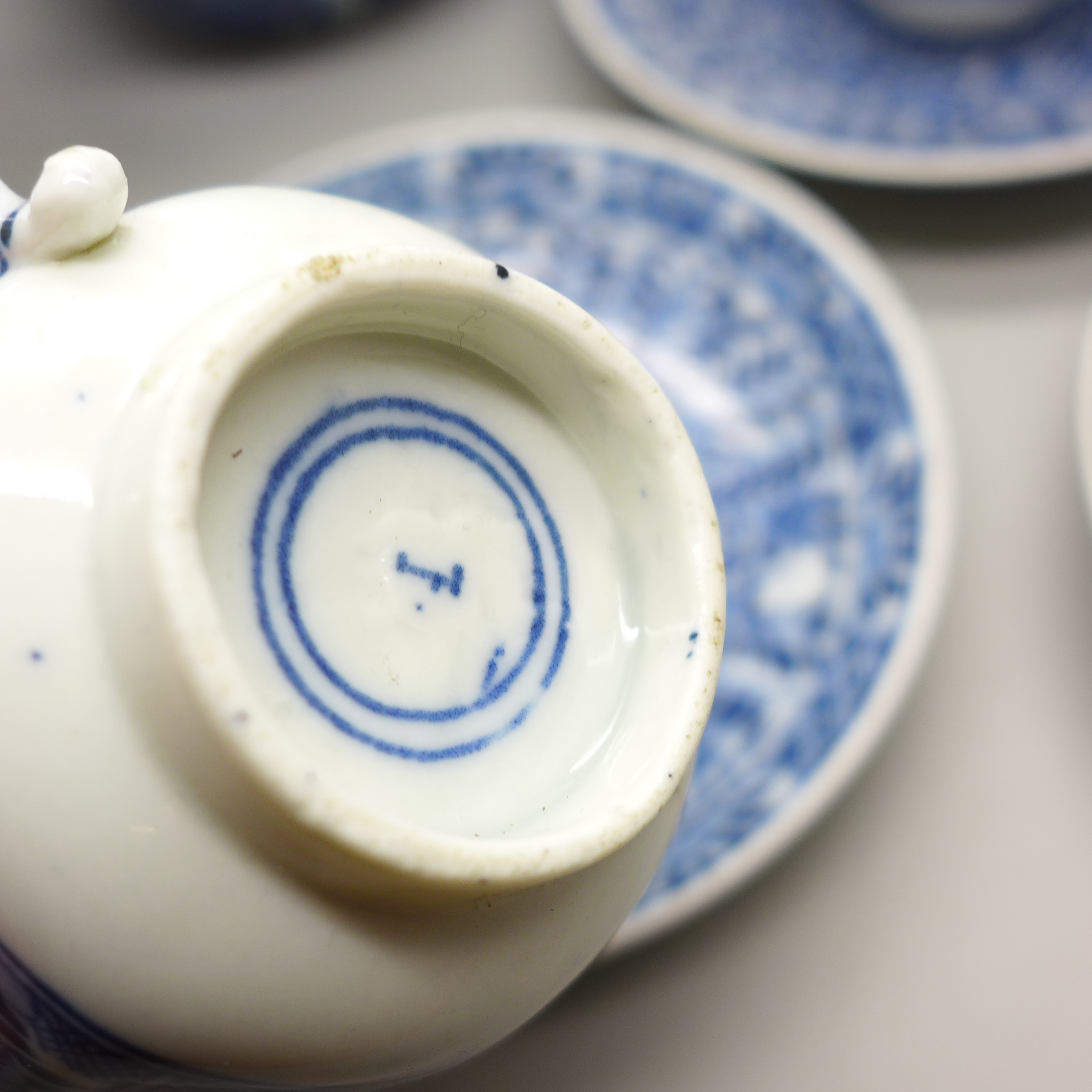 19th Century Chinese porcelain including Boy Flying a Kite pattern teapot, a small footed comport, - Image 4 of 6