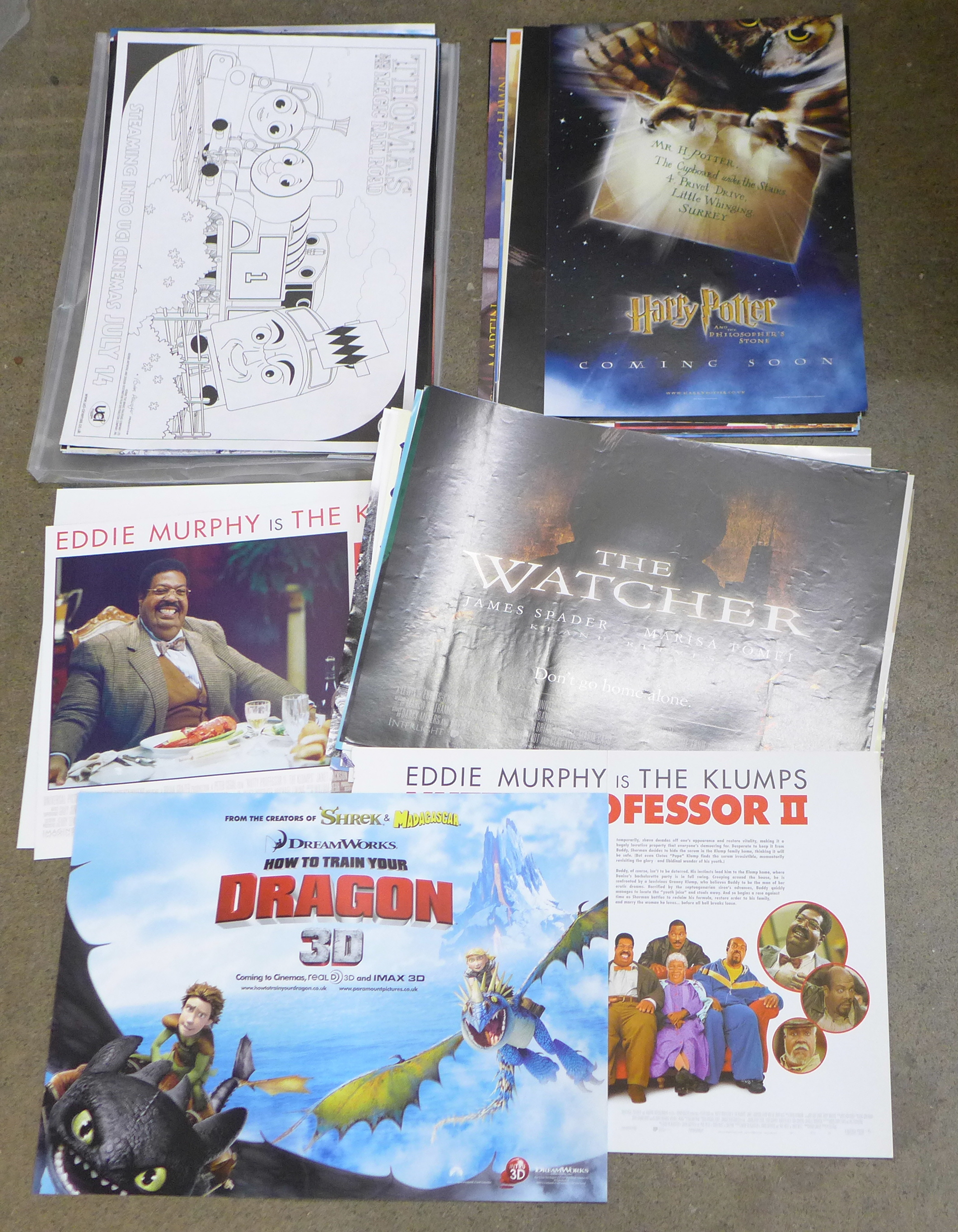 Film memorabilia, collection of original lobby cards including Harry Potter promo