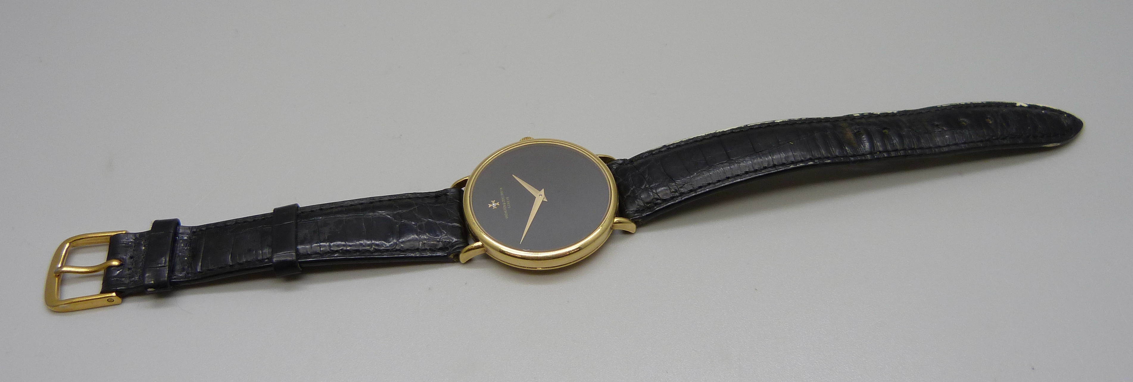 An 18ct gold Vacheron & Constantin Geneve dress wristwatch, the 33mm case marked 520950, on a - Image 6 of 7