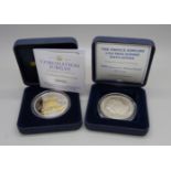 A Coronation Jubilee silver proof £5 coin and Prince Edward and Sophie silver proof £5 coin