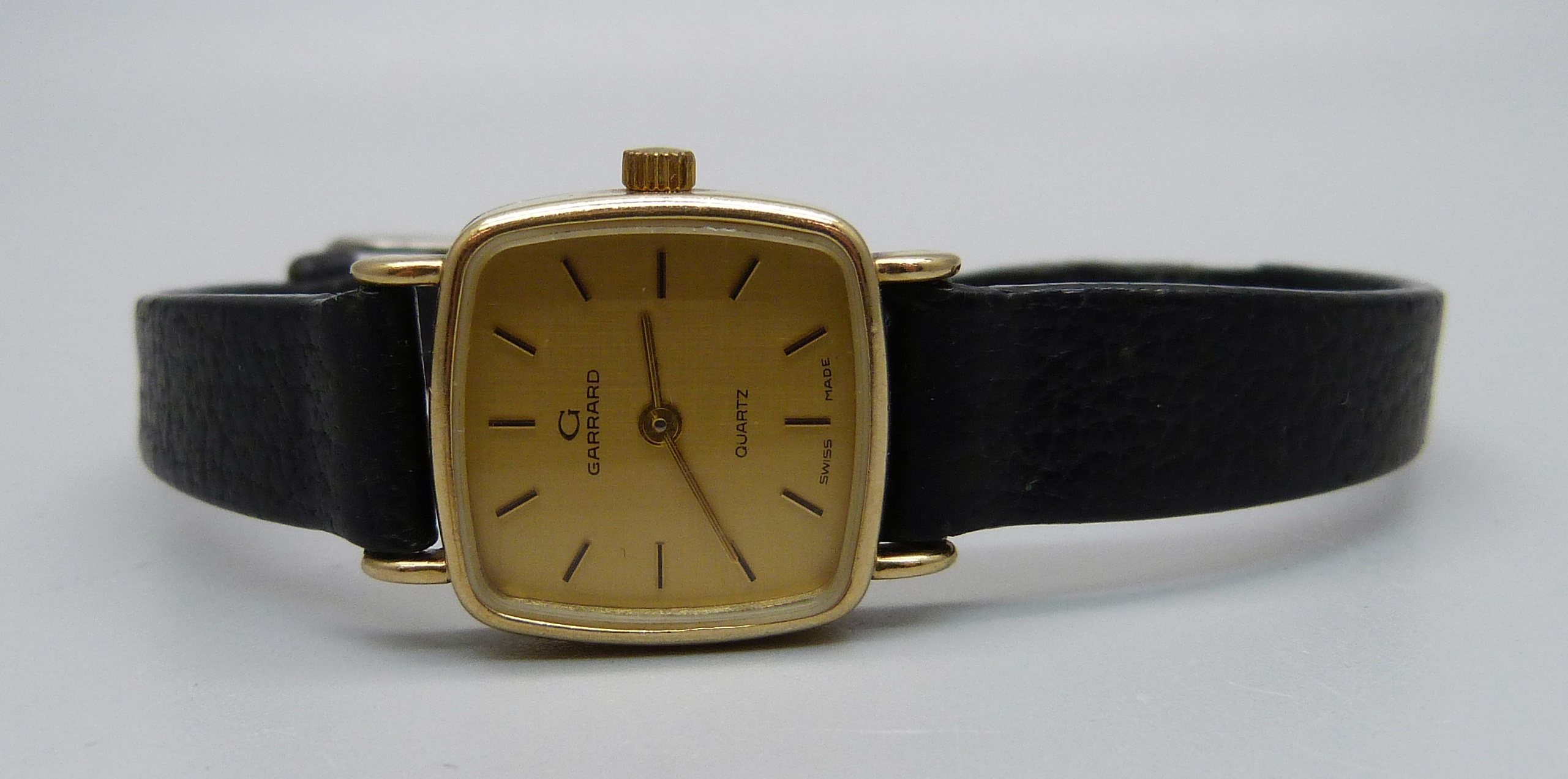 A lady'y 9ct gold cased Garrard wristwatch, cased back bears inscription - Image 7 of 7